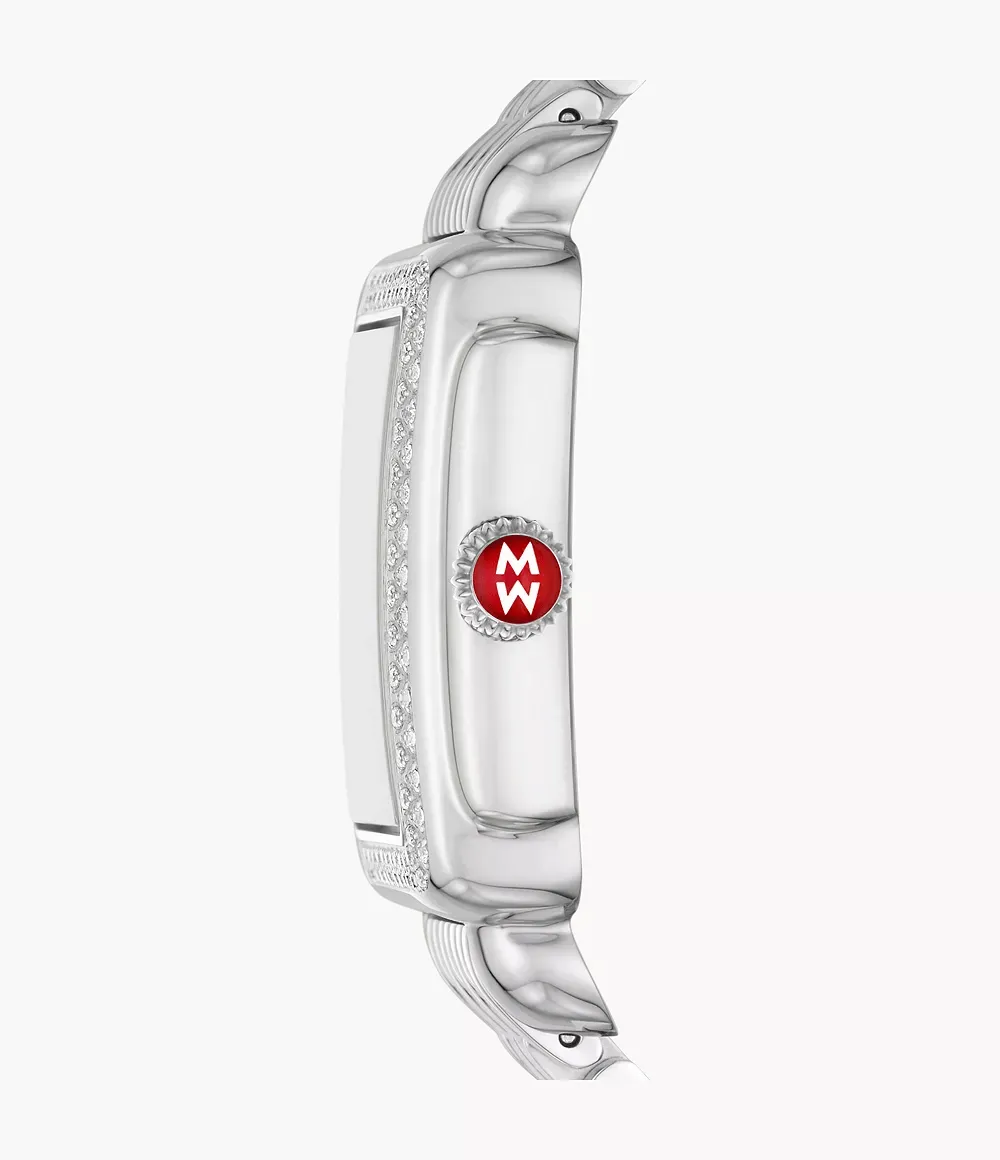 MICHELE Deco Mid 29mm Silver Diamond Women's Watch MWW06V000122