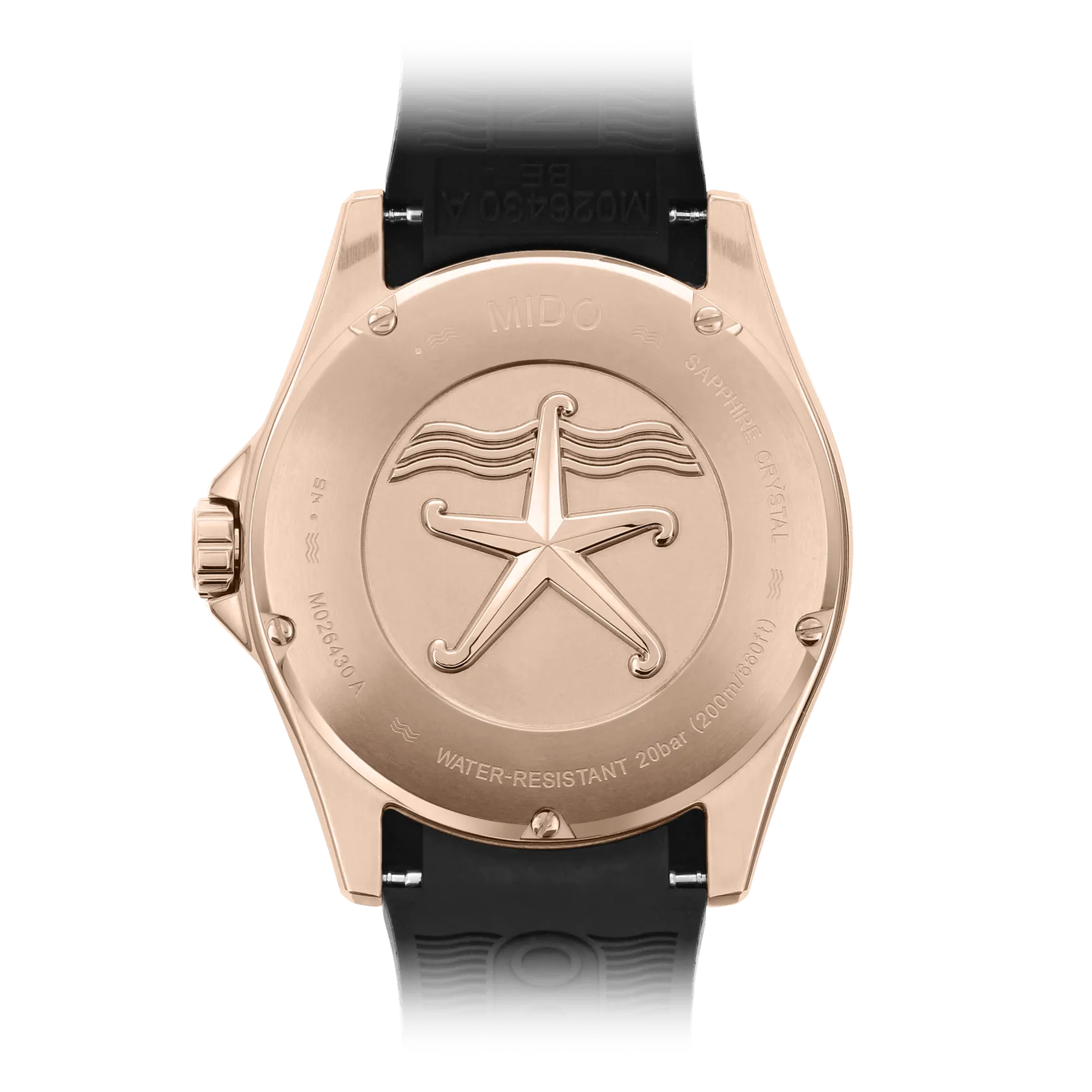 Mido Ocean Star 200 Rose Gold Black Strap Men's Watch M0264303705100