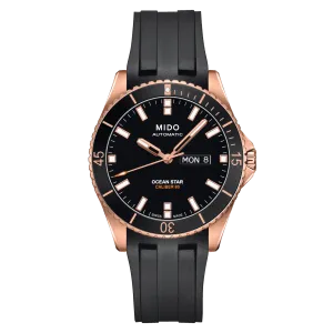Mido Ocean Star 200 Rose Gold Black Strap Men's Watch M0264303705100
