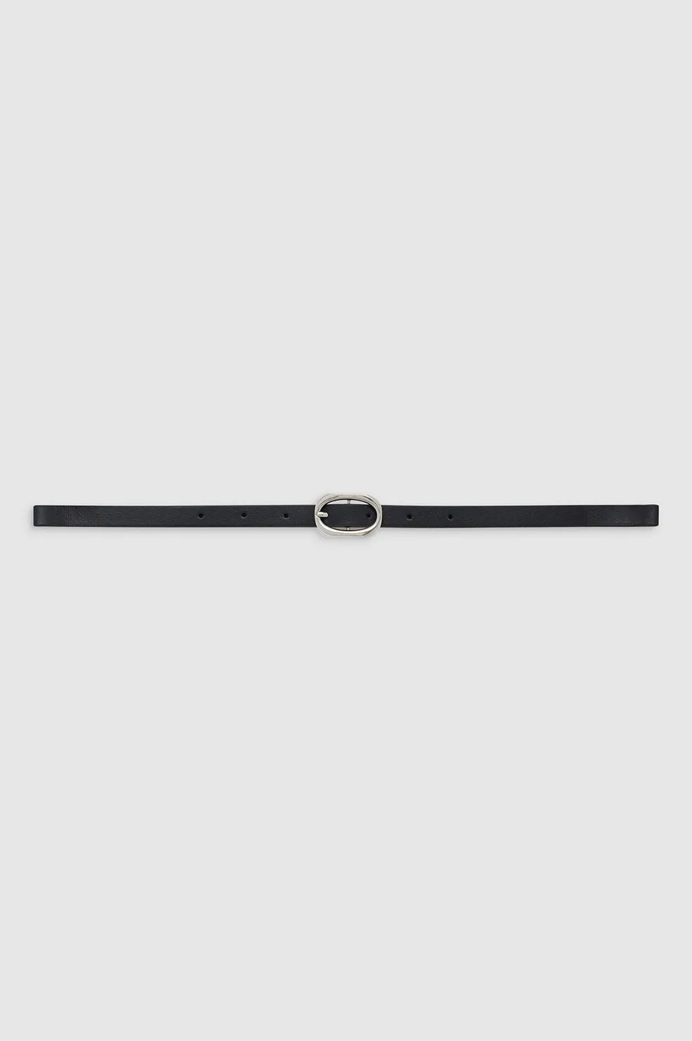 Mini Signature Link Belt - Black With Silver