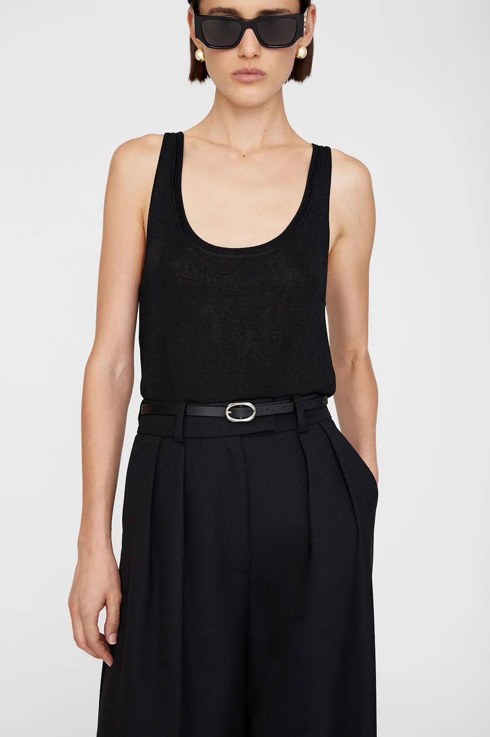 Mini Signature Link Belt - Black With Silver