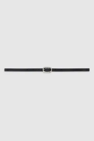 Mini Signature Link Belt - Black With Silver