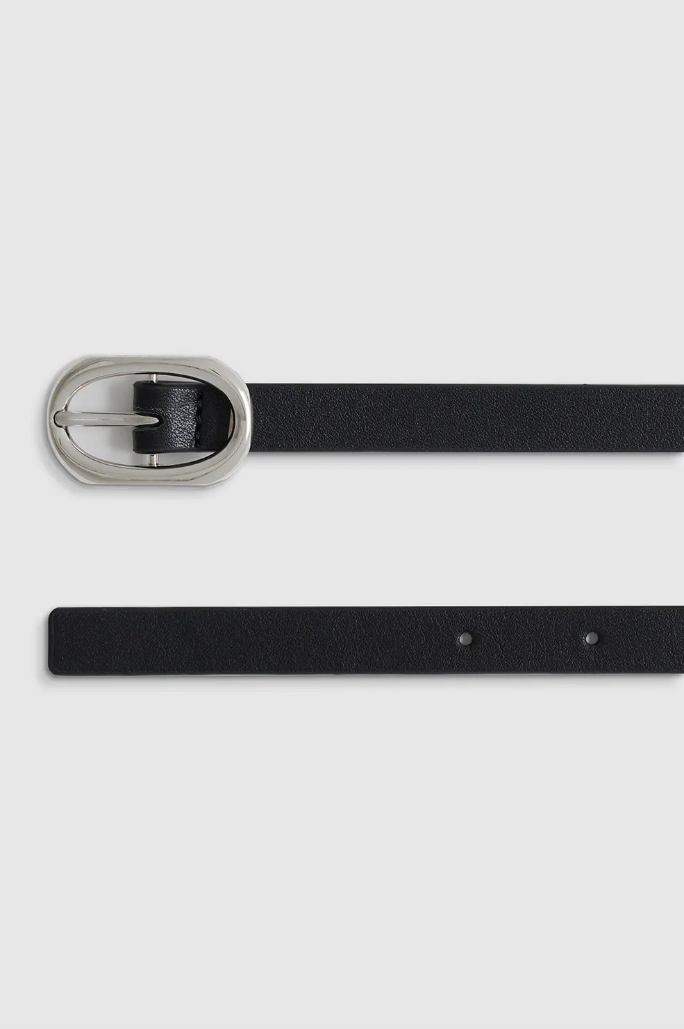 Mini Signature Link Belt - Black With Silver