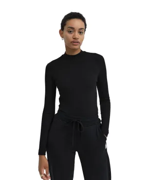 Modal Mockneck Long Sleeve  Womens Black