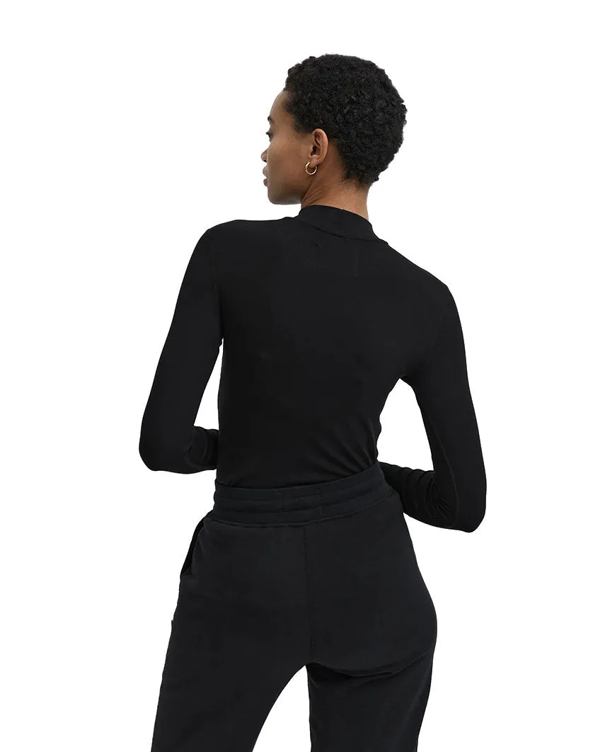 Modal Mockneck Long Sleeve  Womens Black