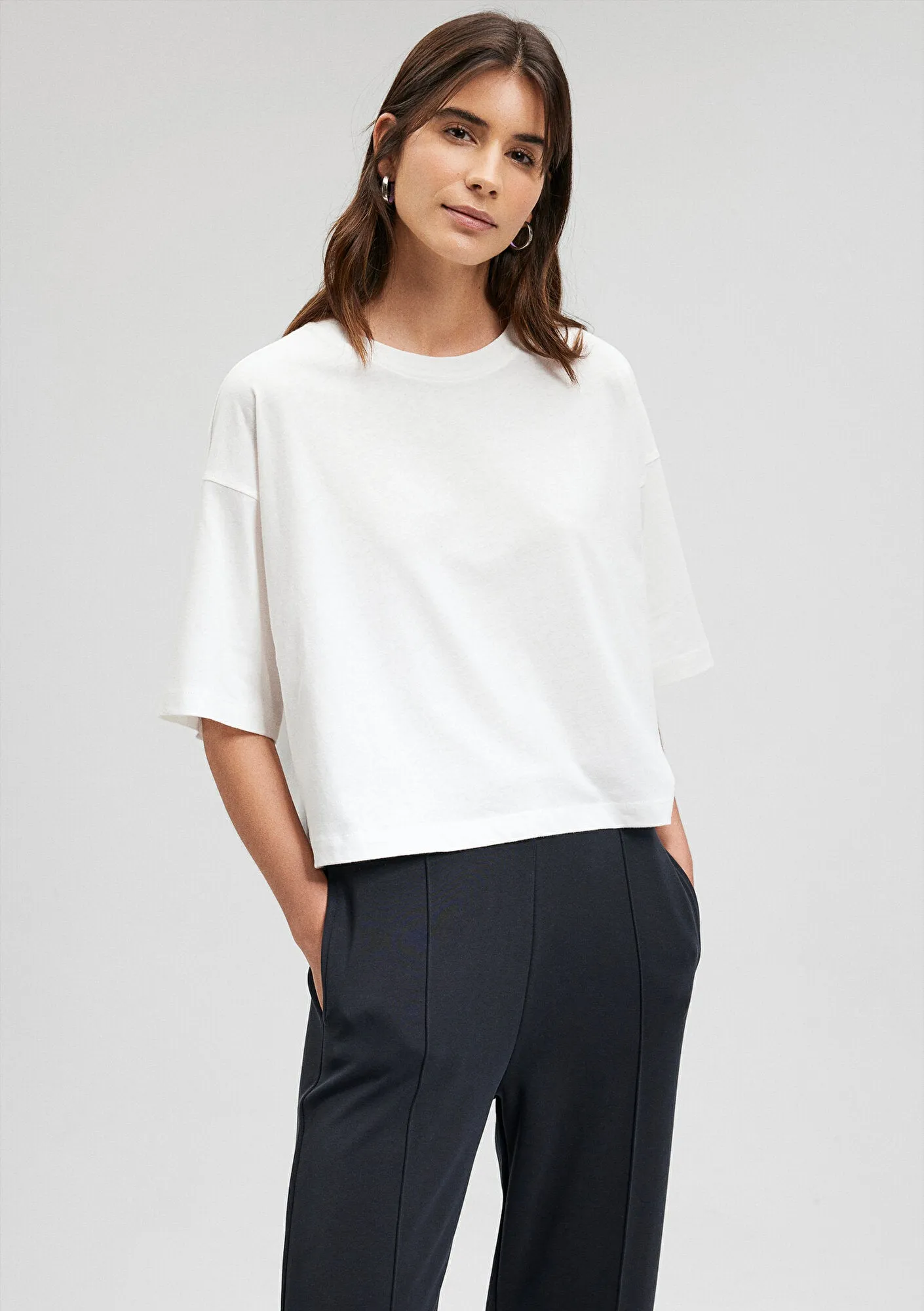 Modal White Basic T-Shirt