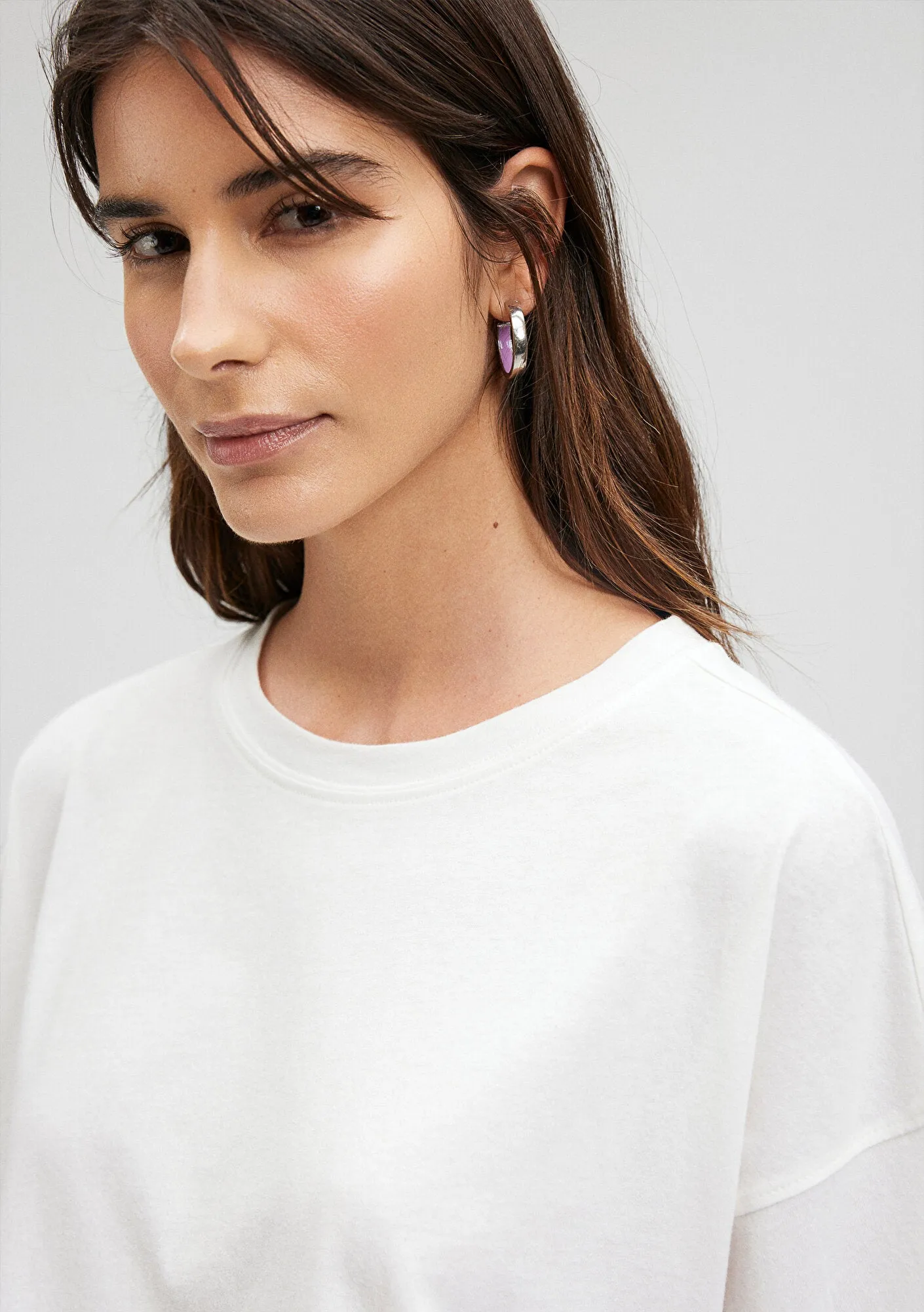 Modal White Basic T-Shirt