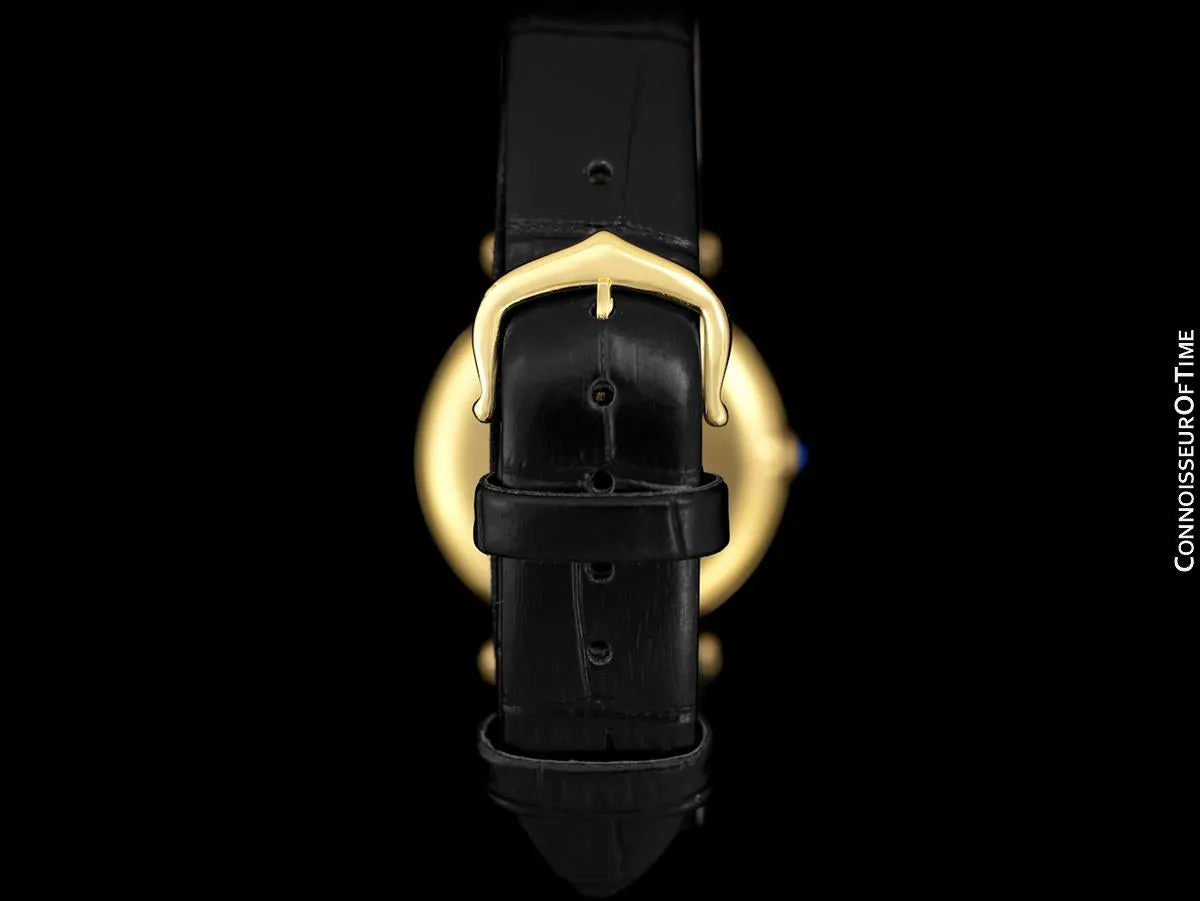 Must De Cartier Vendome Mens Midsize Unisex Vermeil Watch - 18K Gold Over Sterling Silver