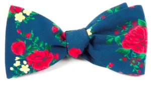 Navy Hinterland Floral Bow Tie