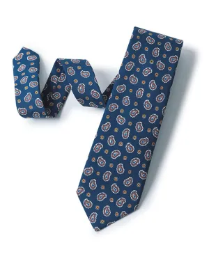 Navy Neat Paisley Print Tie
