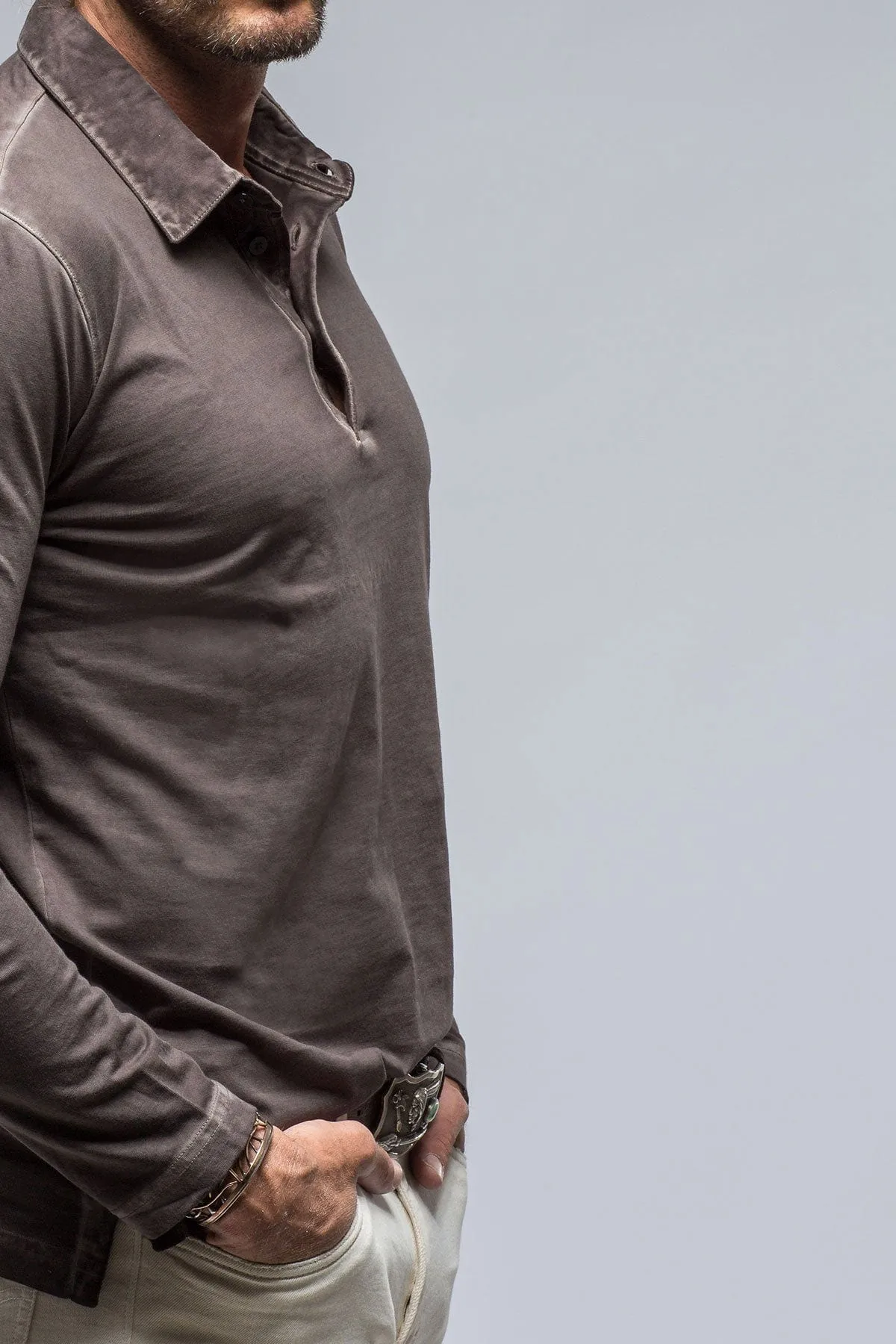 Newport Cotton Polo in Basalt