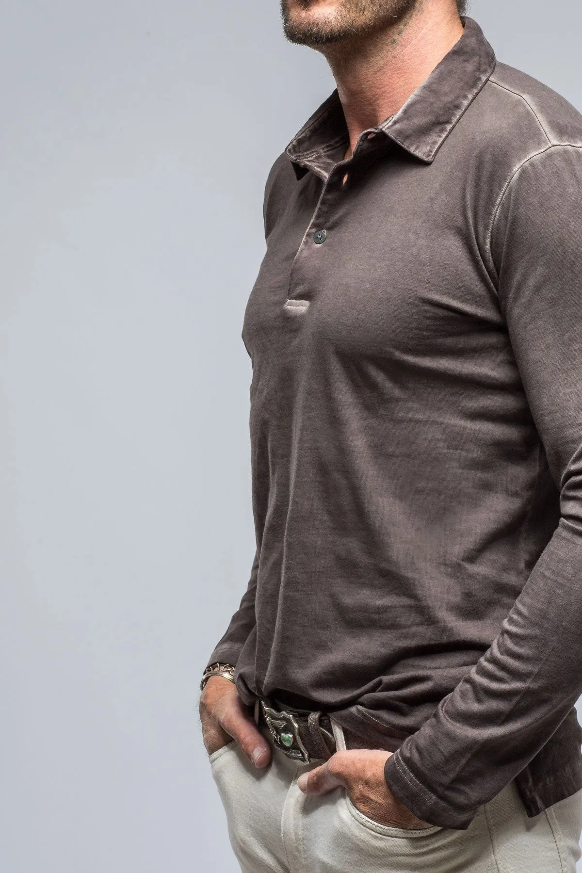 Newport Cotton Polo in Basalt