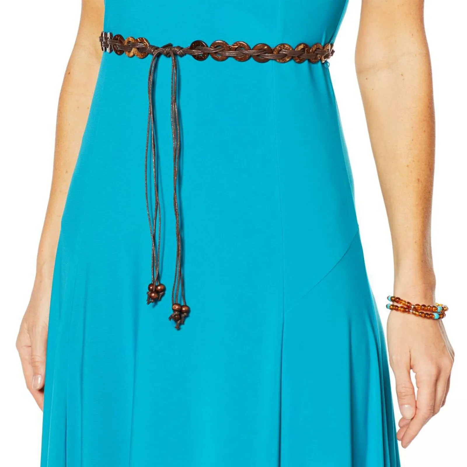 Nina Leonard Women's Sylvia Midi Dress With Two Belts
