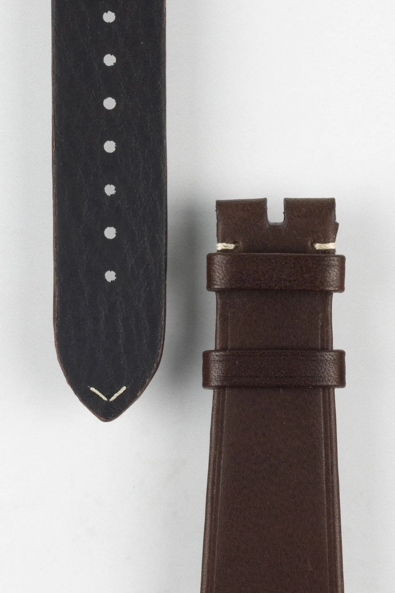 OMEGA CUZ014660 Vintage Style 21mm Leather Watch Strap in DARK BROWN