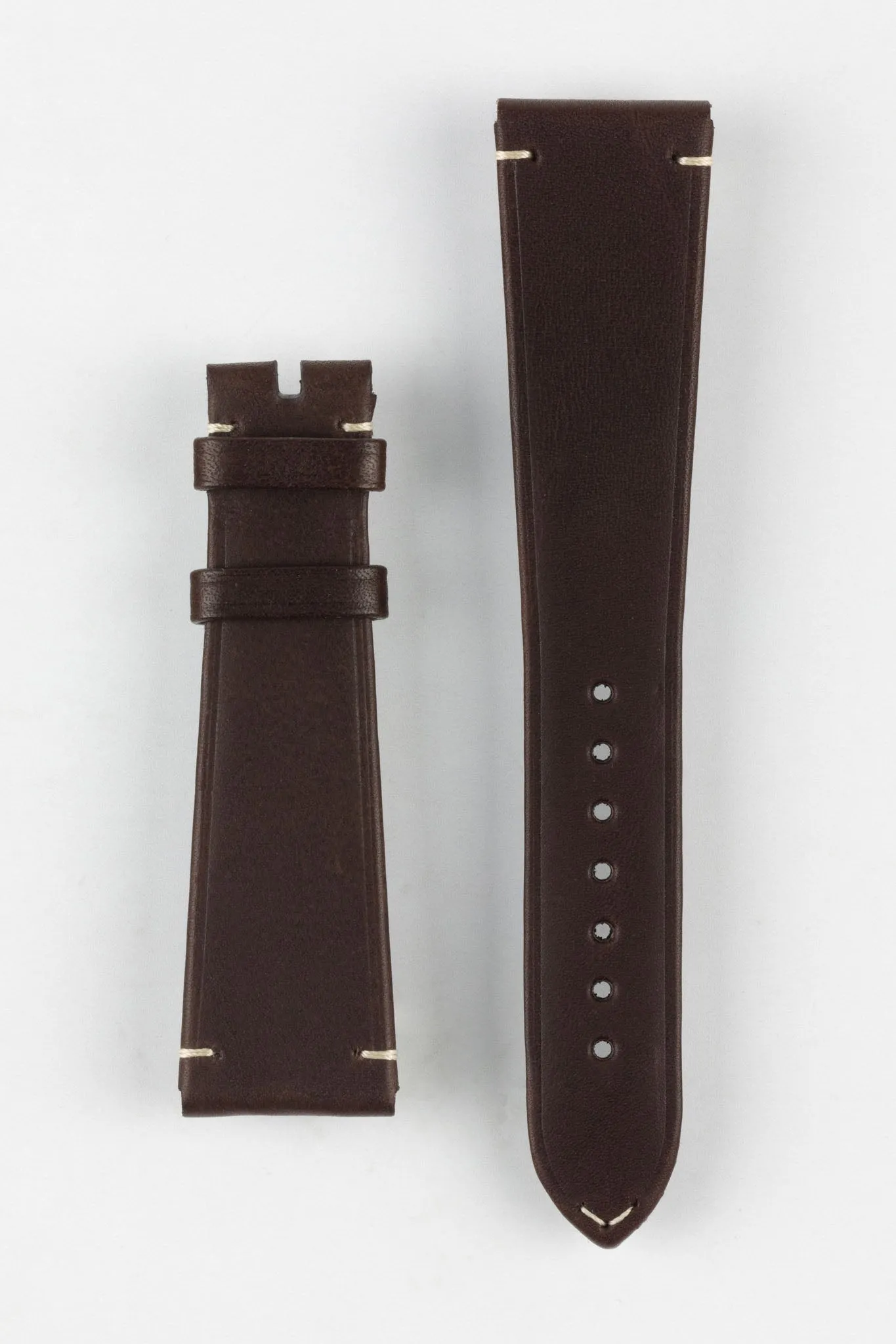 OMEGA CUZ014660 Vintage Style 21mm Leather Watch Strap in DARK BROWN