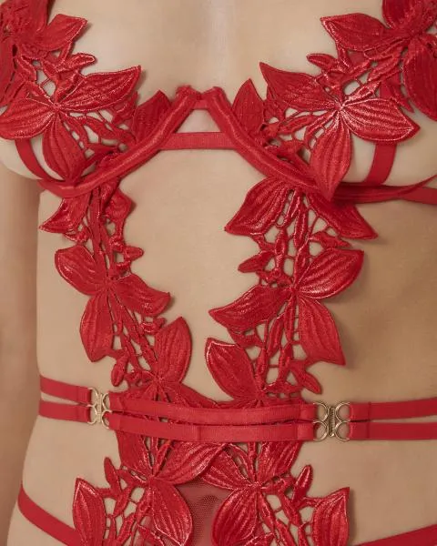 Ophelia Wired Bodysuit - Red -
