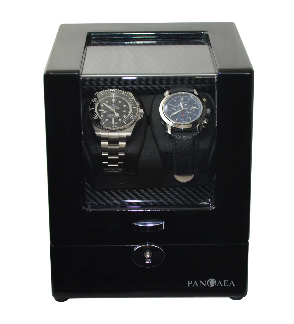 Pangaea D510 Double Watch Winder with LED Lights - Black