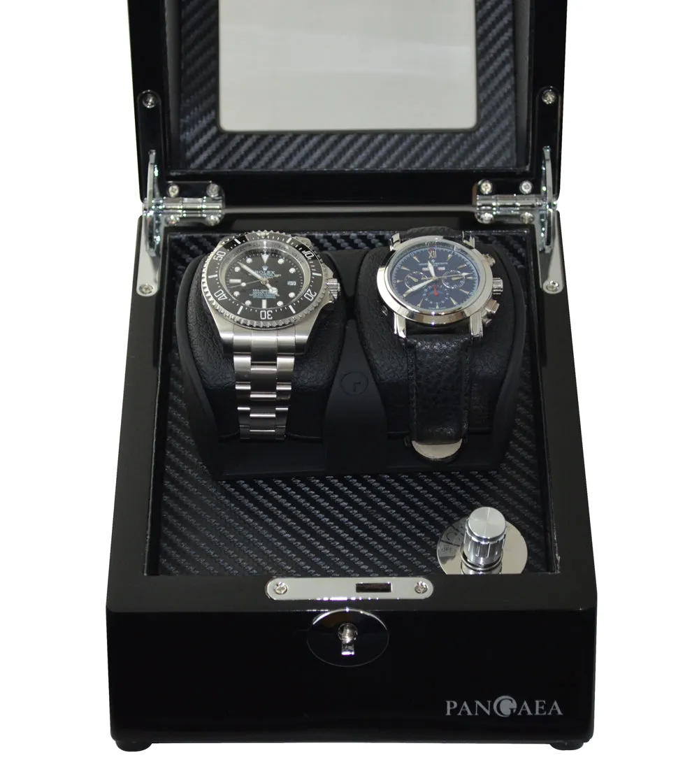 Pangaea D510 Double Watch Winder with LED Lights - Black