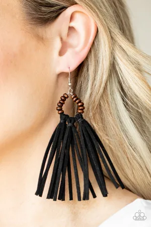 Paparazzi Easy To PerSUEDE  Earrings Black