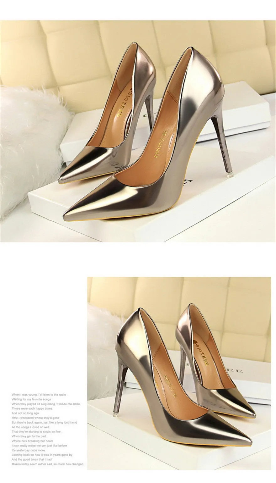 Patent Leather Thin Heels  New Arrival  Pumps