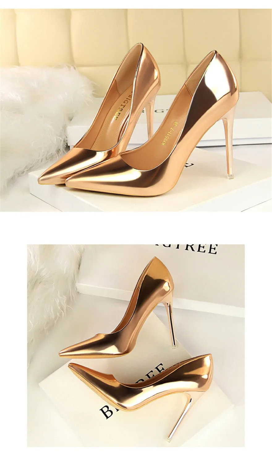 Patent Leather Thin Heels  New Arrival  Pumps
