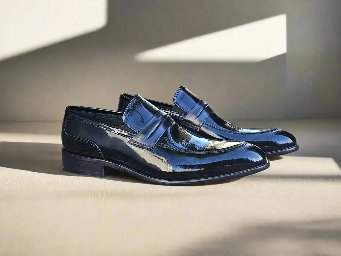 Patent Leather Tuxedo Penny Loafer