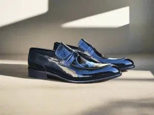 Patent Leather Tuxedo Penny Loafer