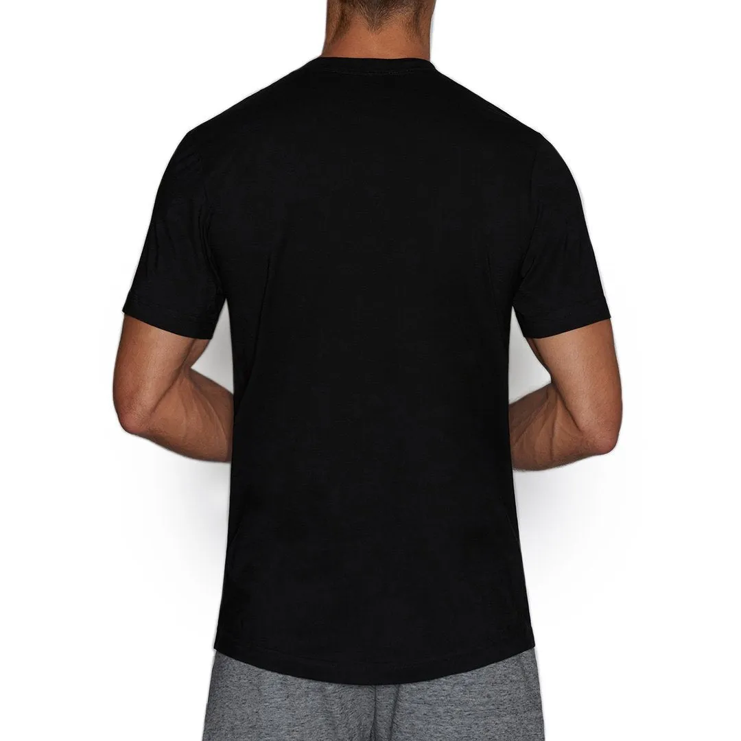 Perfect Pima Relaxed Deep V-Neck T-Shirt Black