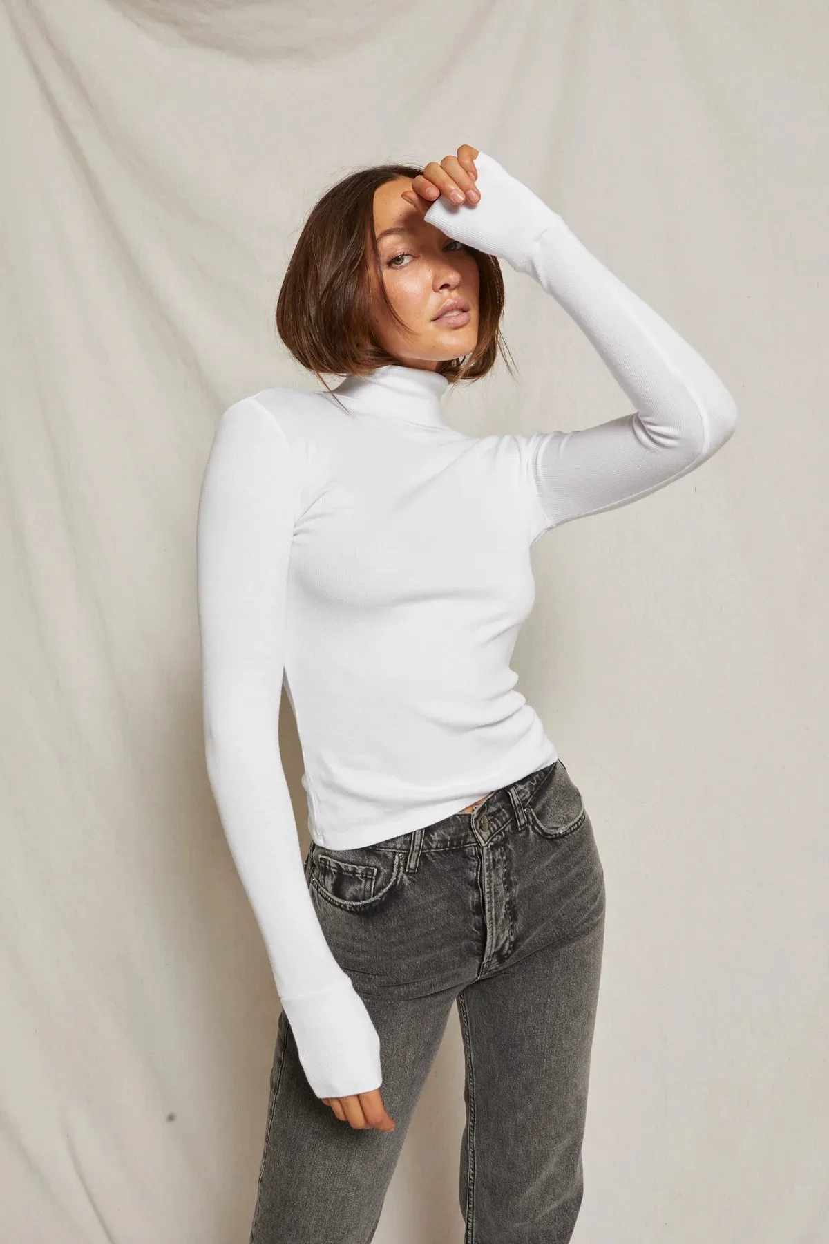 Perfect White Tee Hayden Ribbed Turtleneck FINAL SALE