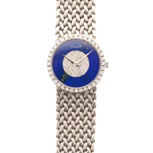 Piaget White Gold Lapis Watch Diamond Ref. 9706