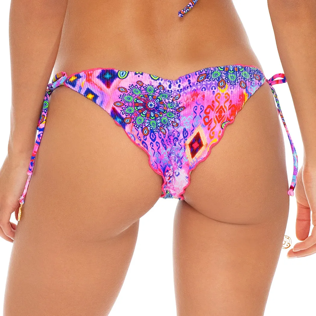 PINK LAGOON - Wavey Ruched Back Brazilian Tie Side Bottom