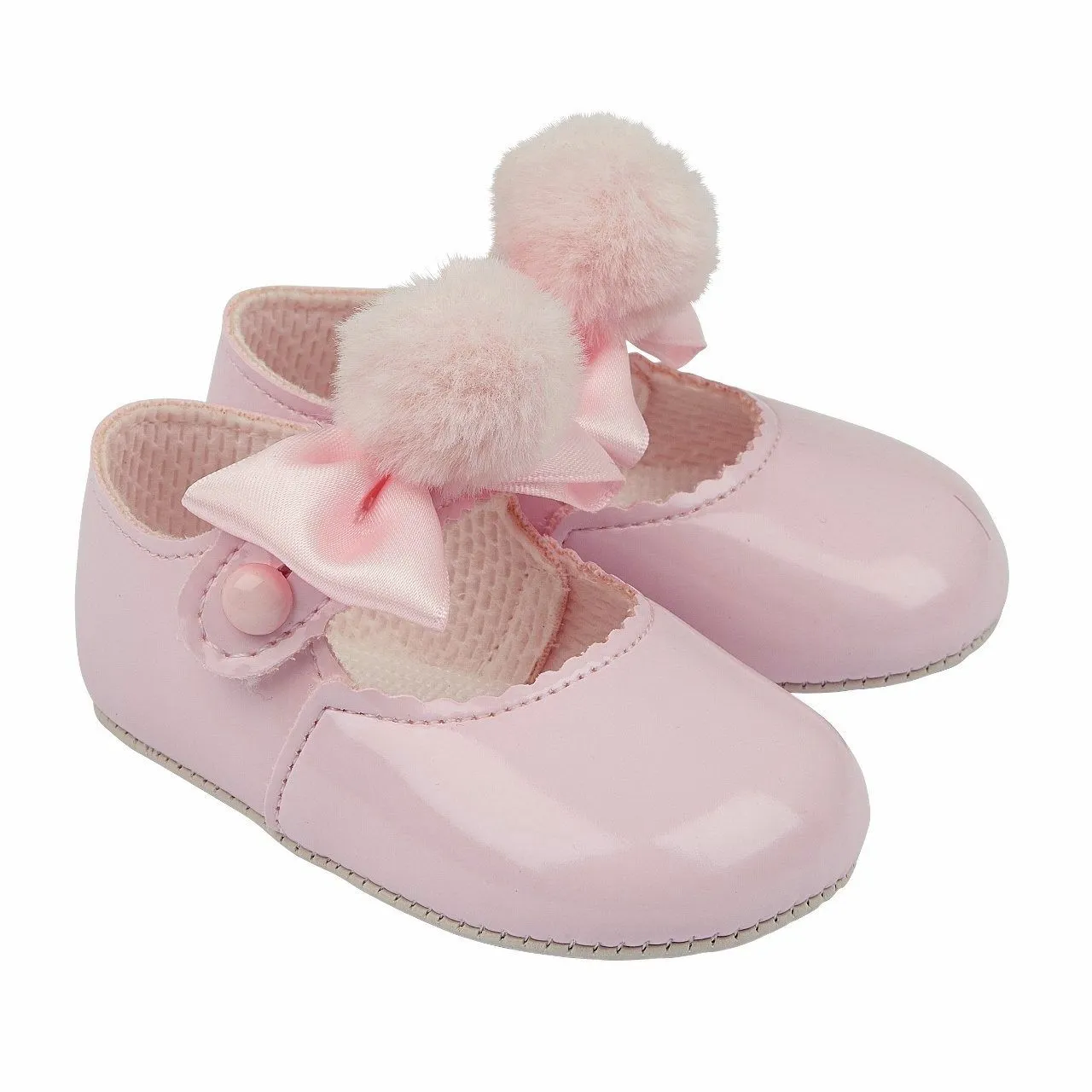 Pink Pom Pom Soft Sole Shoes