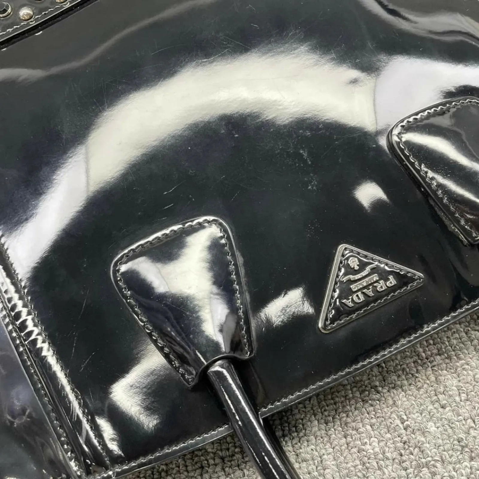 Prada Patent Leather Tote Bag