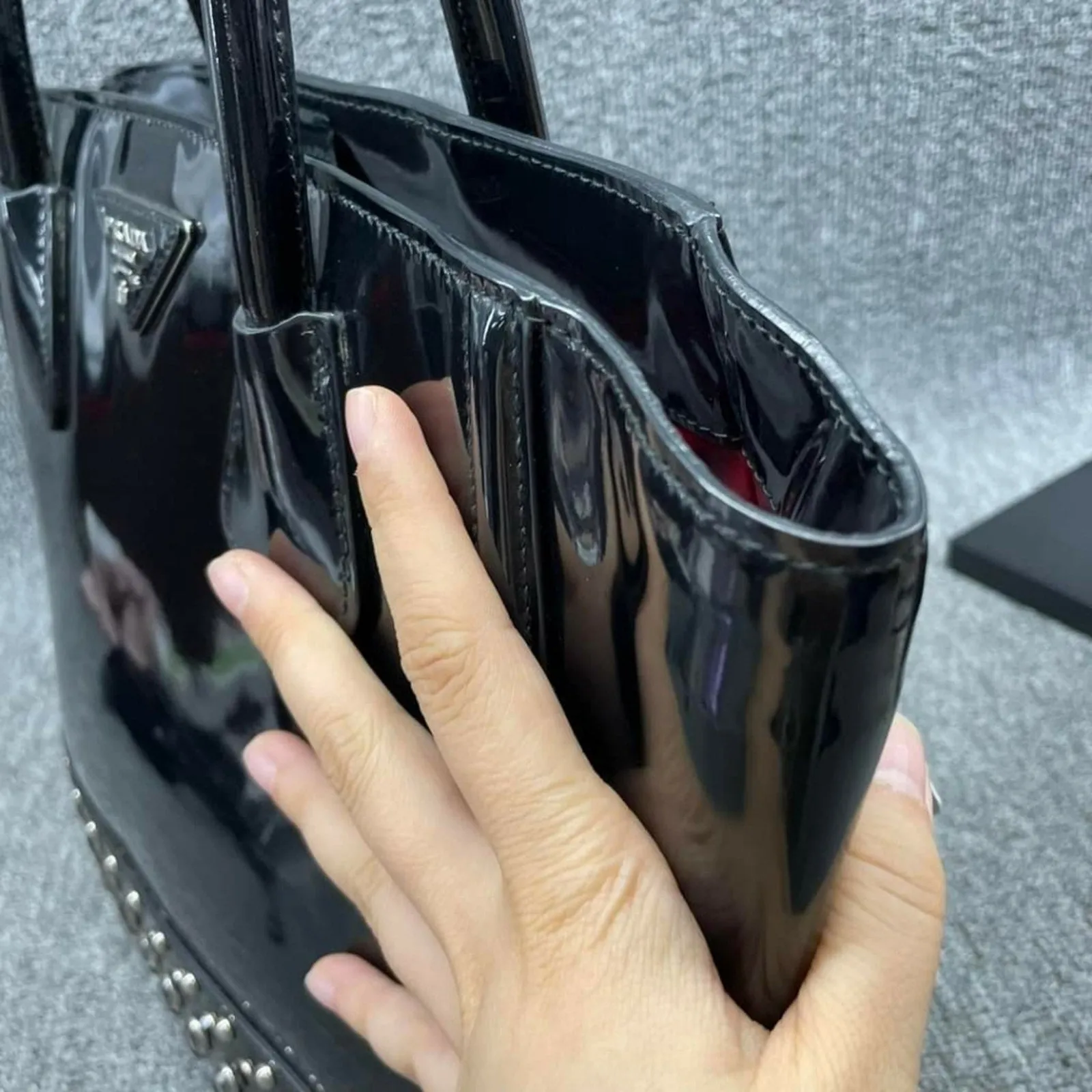 Prada Patent Leather Tote Bag