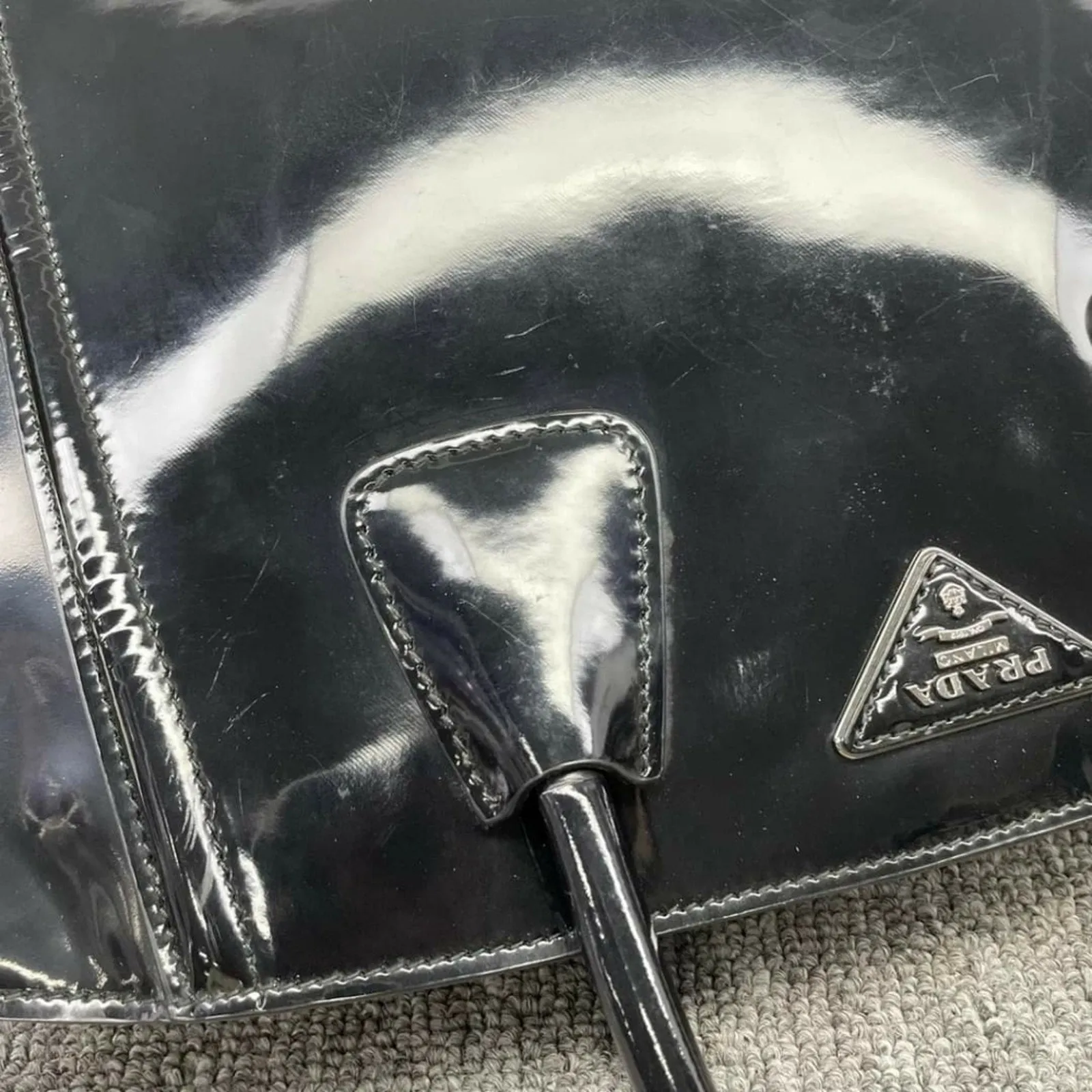 Prada Patent Leather Tote Bag