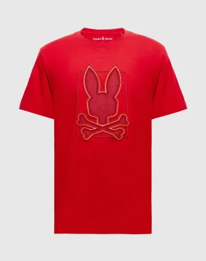 Psycho Bunny Pierce Embroidered Graphic Tee - Brilliant Red