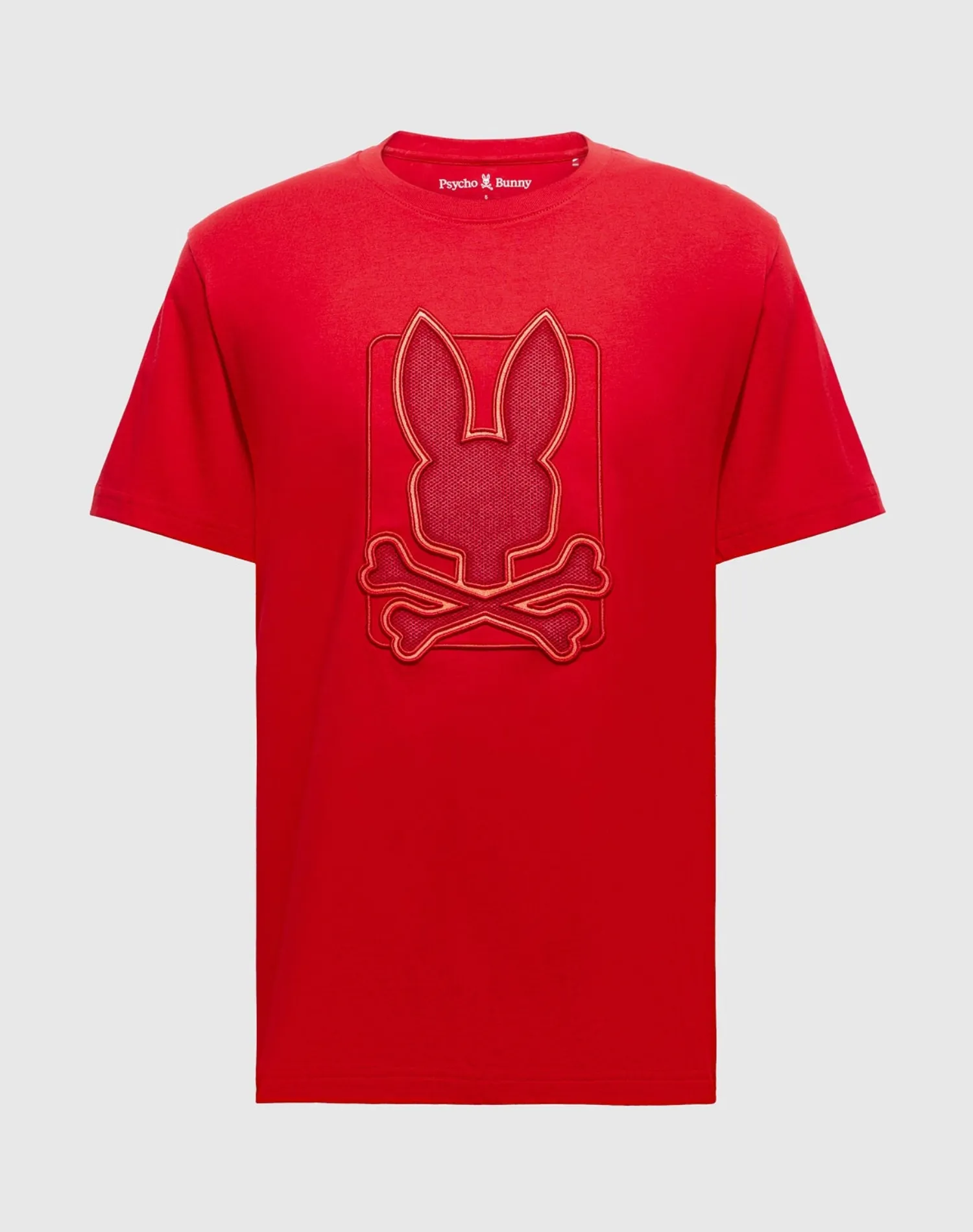 Psycho Bunny Pierce Embroidered Graphic Tee - Brilliant Red