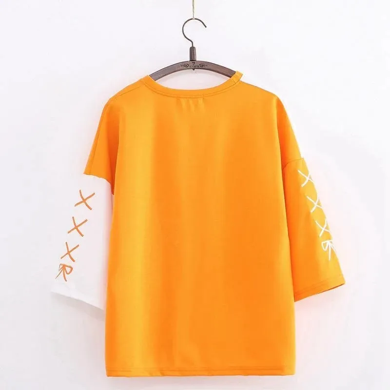 "ORANGE  PRINTED" T-SHIRT N081202