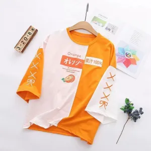"ORANGE  PRINTED" T-SHIRT N081202