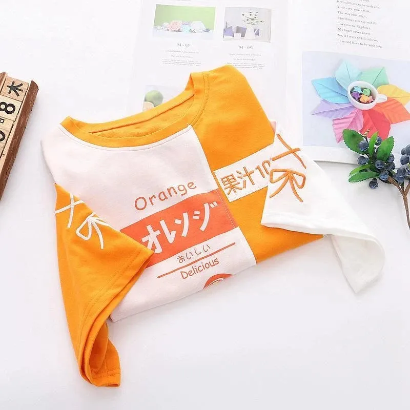 "ORANGE  PRINTED" T-SHIRT N081202