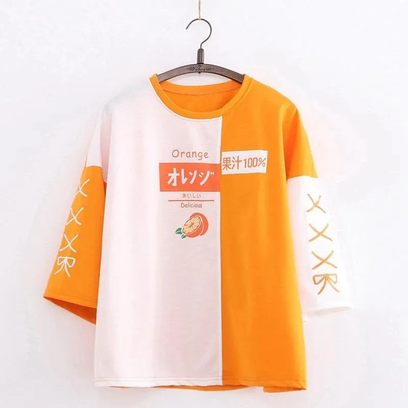 "ORANGE  PRINTED" T-SHIRT N081202