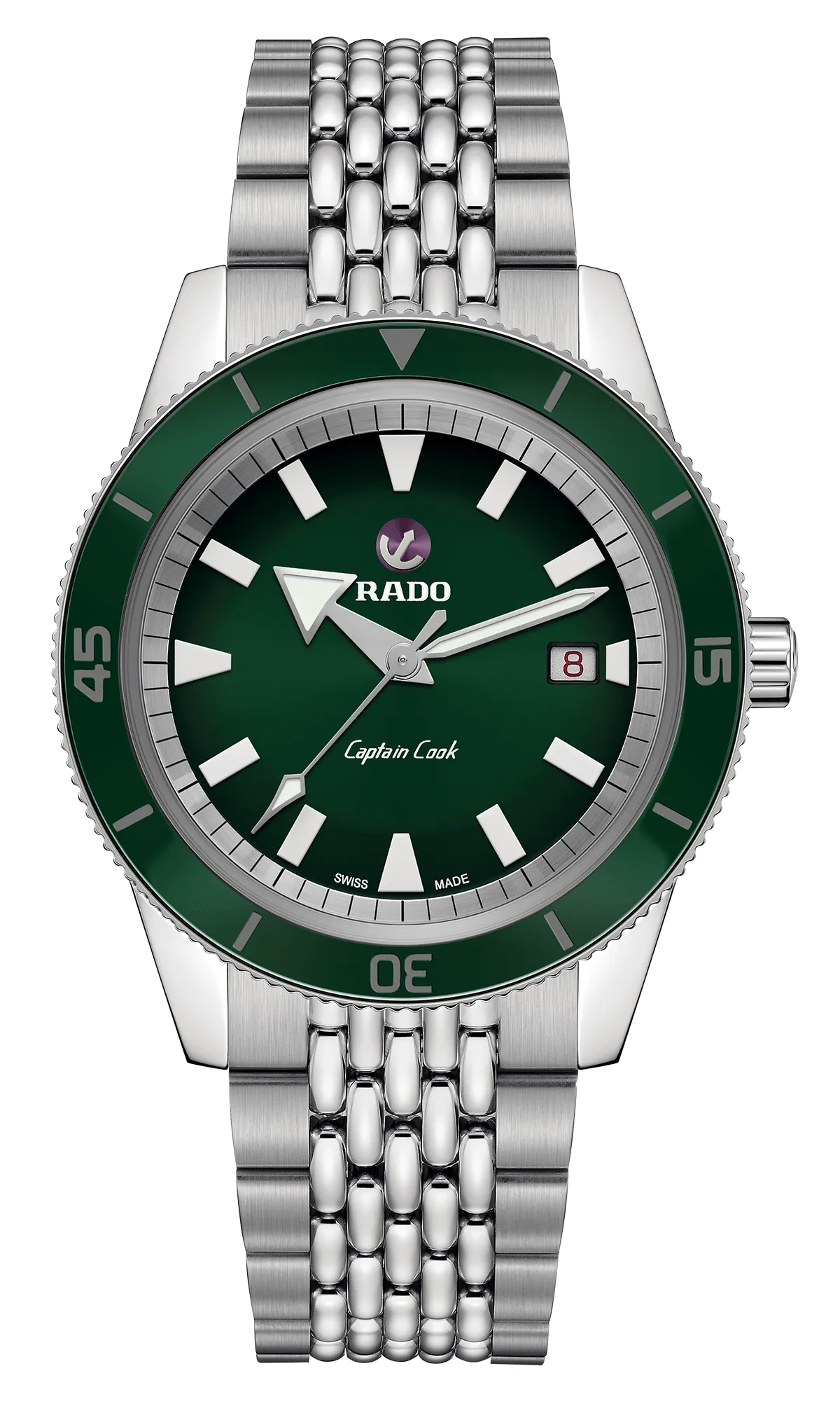 RADO Captain Cook Automatic 42mm Green Dial Stainless Steel Men's Watch R32505313