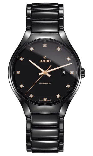 RADO True Automatic 12 Diamonds 40mm Black Ceramic Men's Watch R27056732