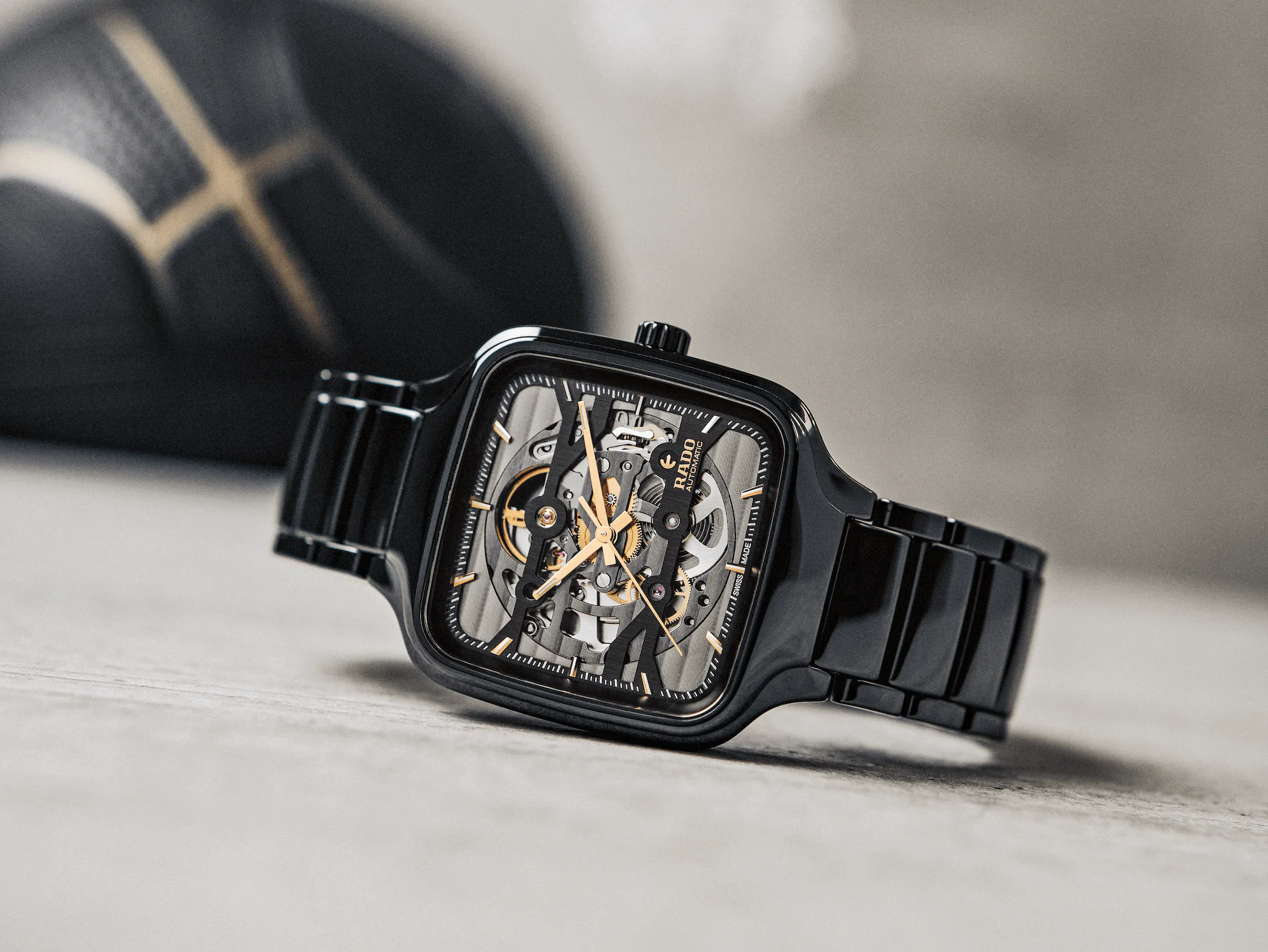 RADO True Square Automatic Skeleton Black Ceramic 38mm Men's Watch R27124162