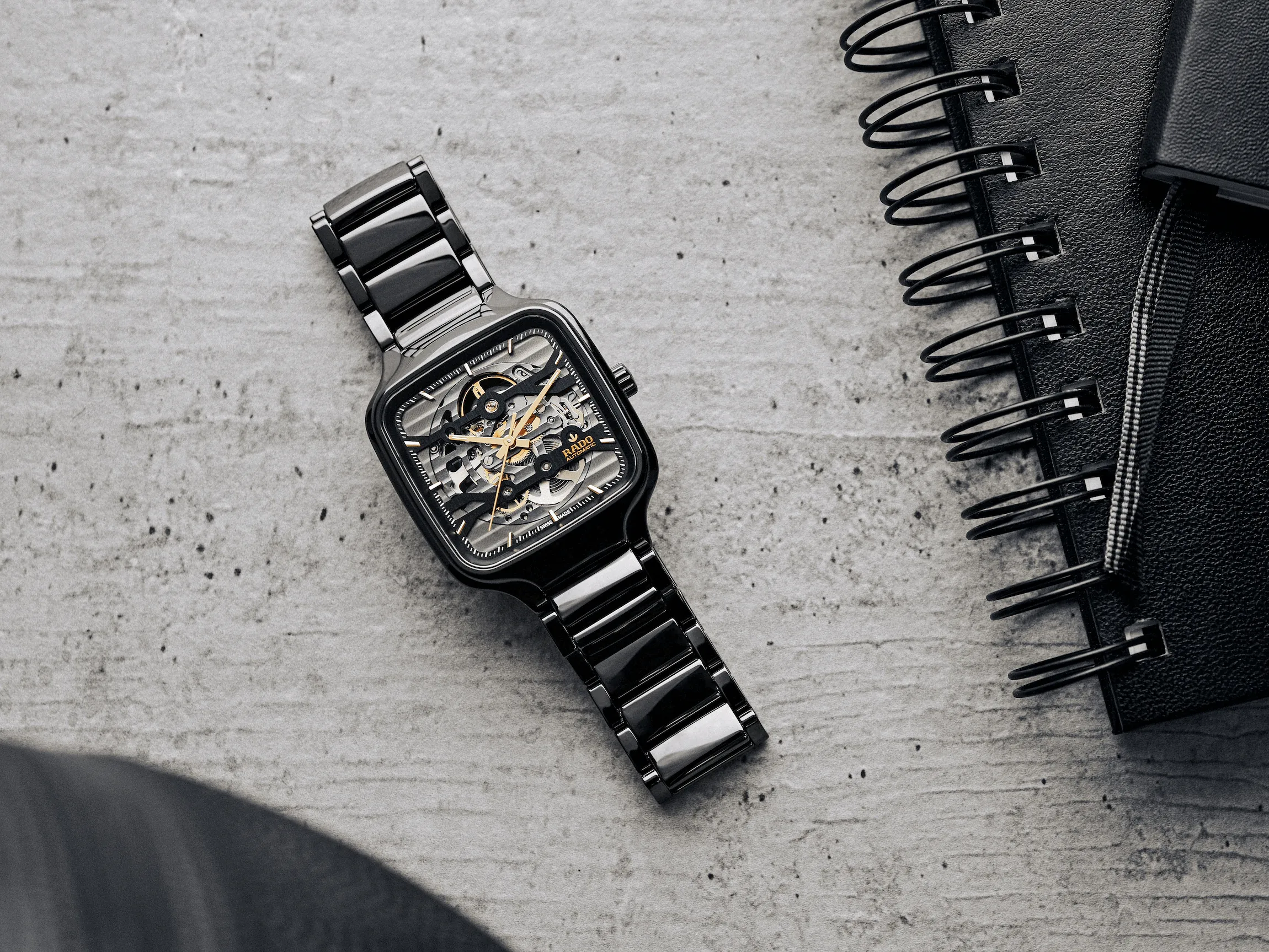 RADO True Square Automatic Skeleton Black Ceramic 38mm Men's Watch R27124162