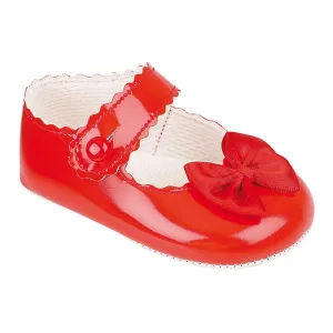 Red Patent Bow Soft Sole Shoes