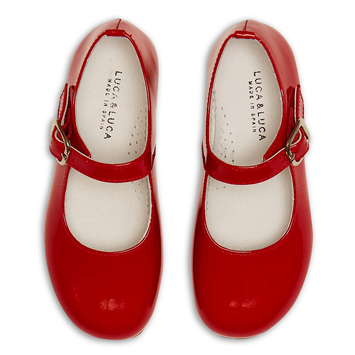 RED PATENT MARY-JANE SHOES