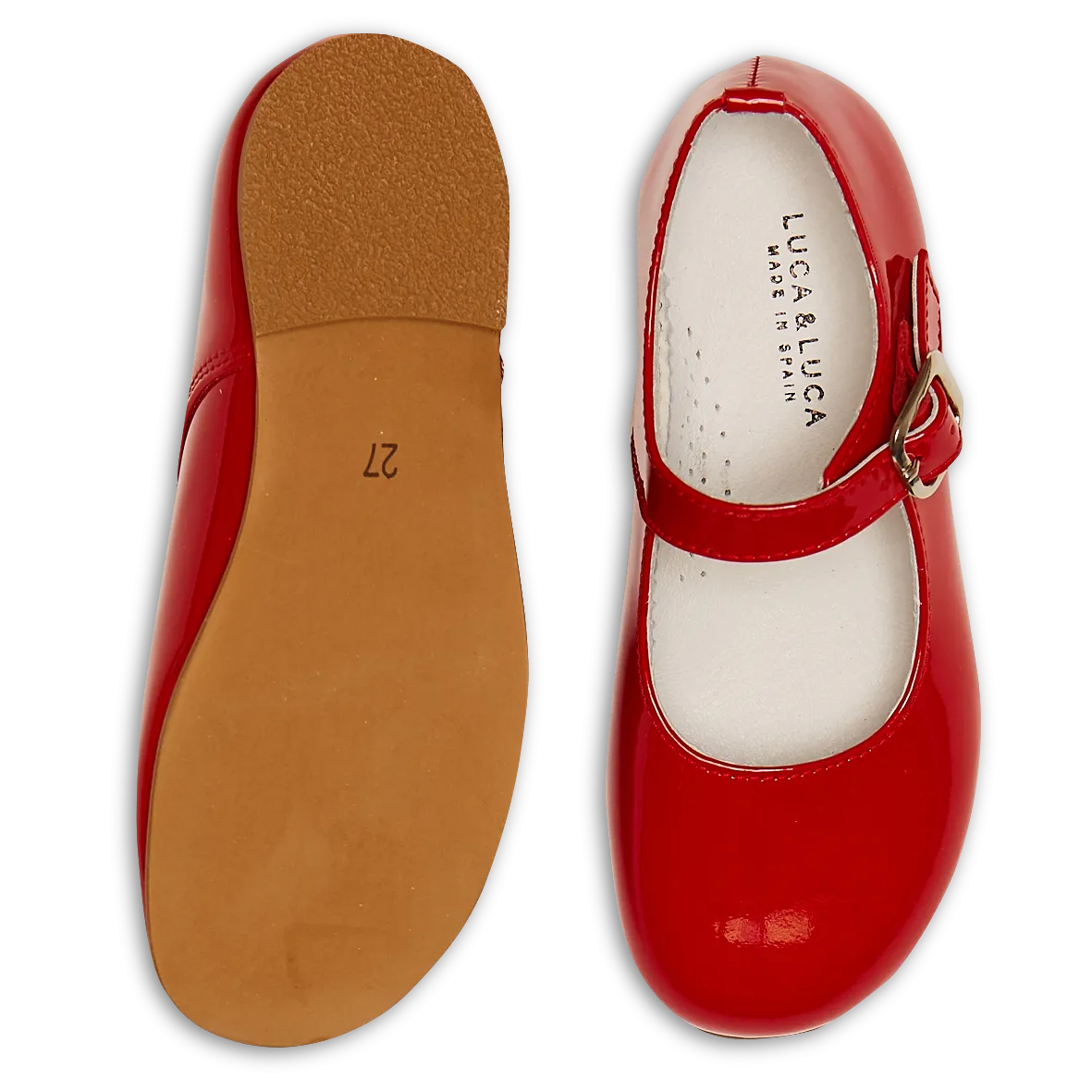RED PATENT MARY-JANE SHOES