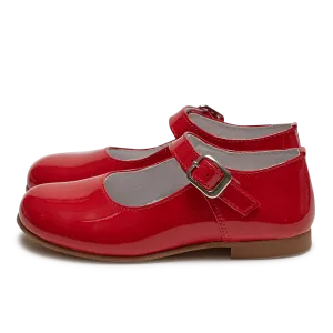 RED PATENT MARY-JANE SHOES