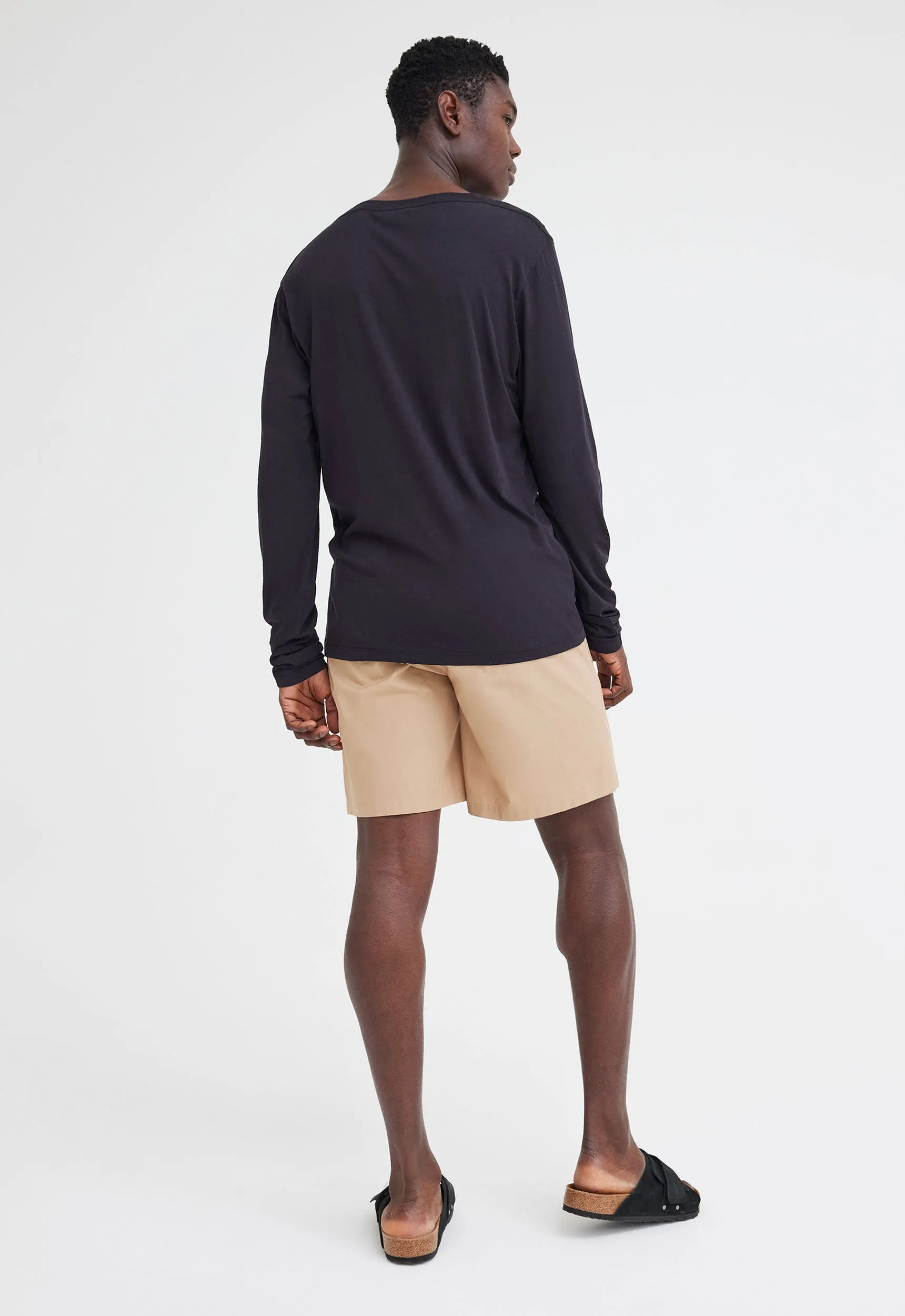Reggie Cotton Long Sleeve Tee - Black